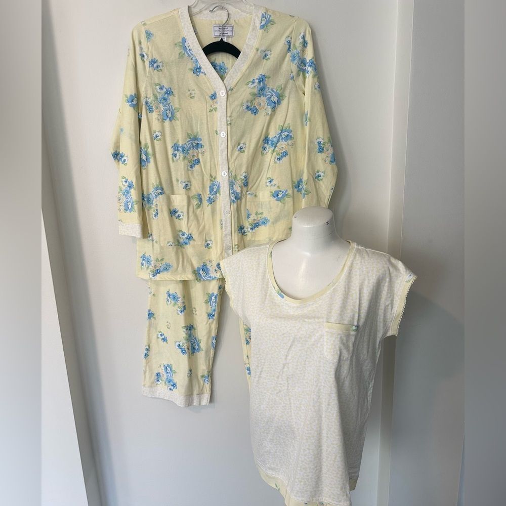 Carole Hochman Heavenly Soft Sleepwear 3Pc Set M (petite)